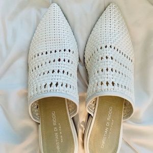 *NEW* Christian Di Riccio White Woven Point Toe